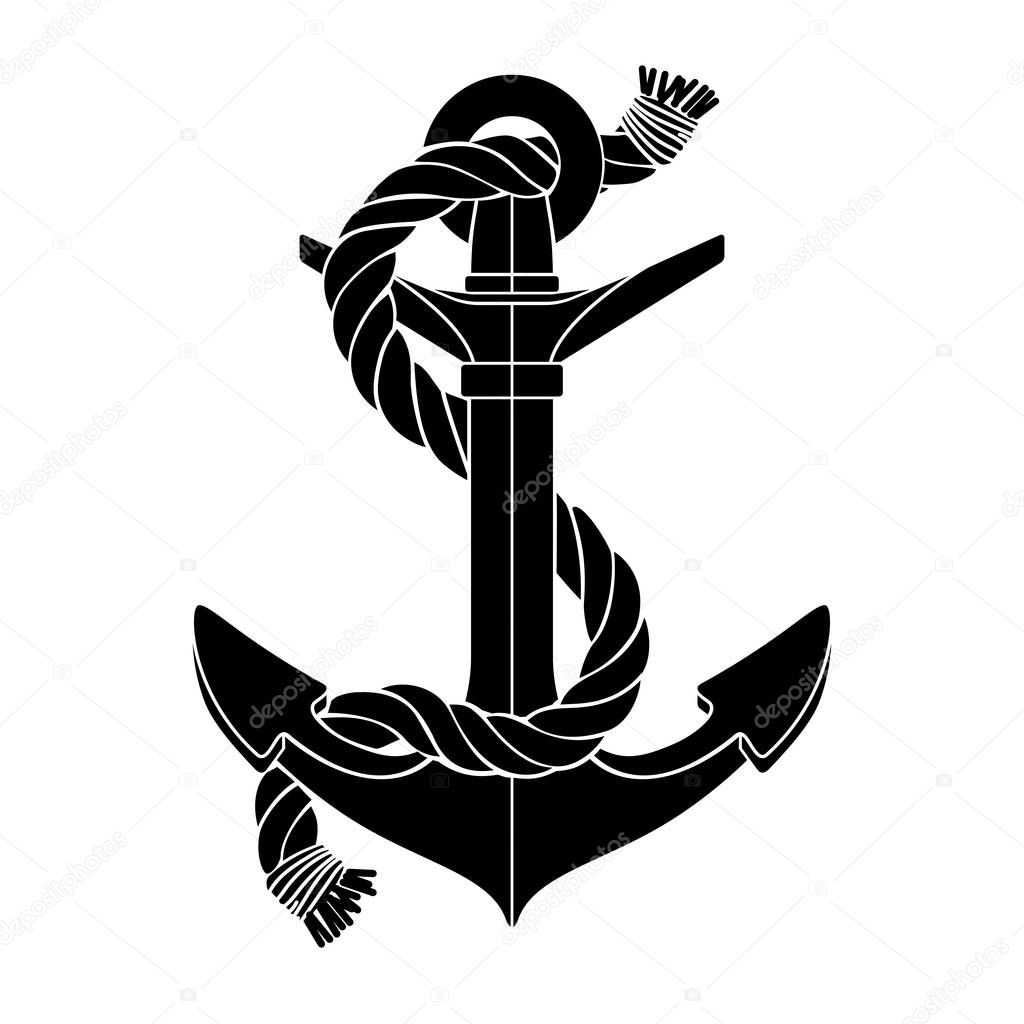 vector silhouette graphic anchor