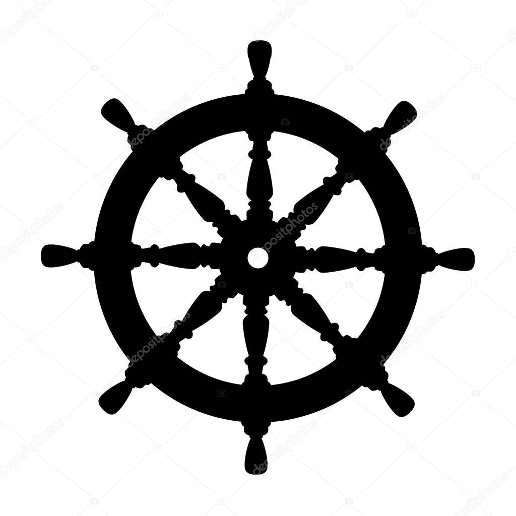 vector silhouette graphic Handwheel