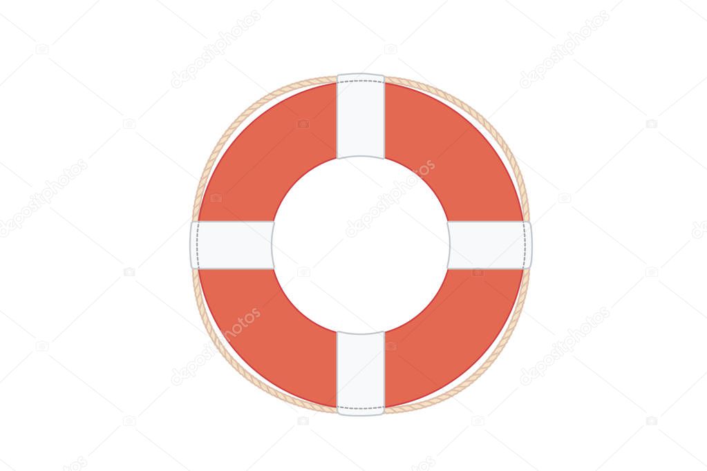 Vector flat outline lifebuoy, life buoy, lifeguard, sea
