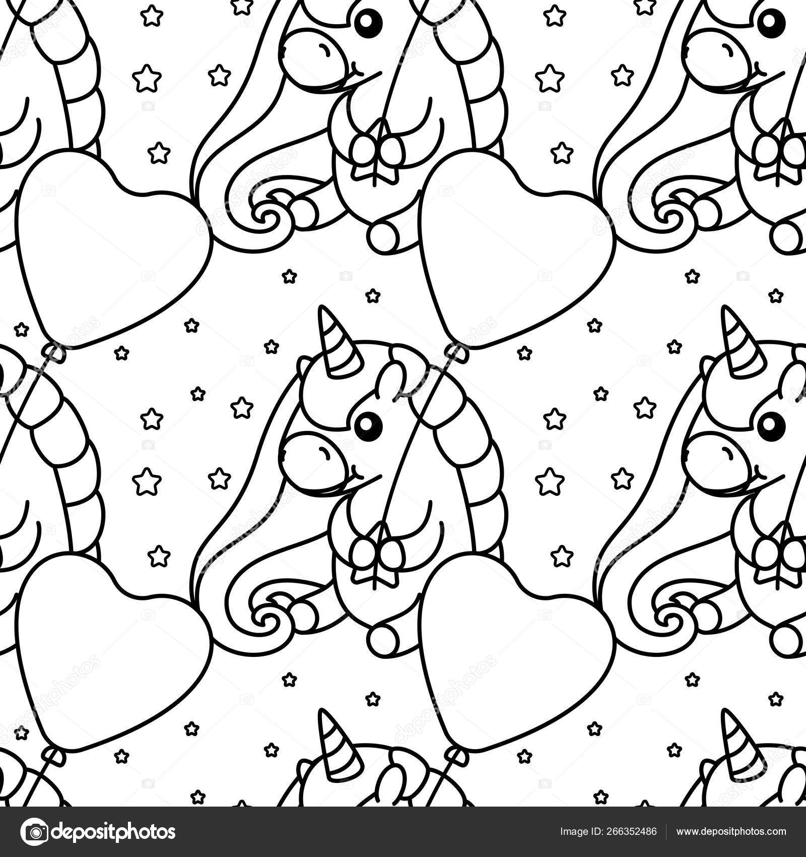 Vector Unicorn Pattern Coloring Page Stock Vector C Vetra Kori