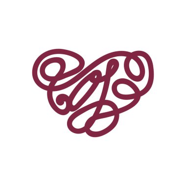 vektör karalama hattı kalp sanat