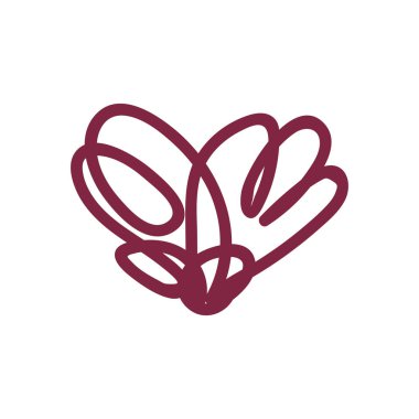 vektör karalama hattı kalp sanat