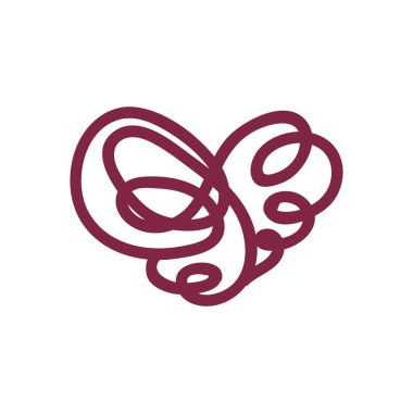 vektör karalama hattı kalp sanat