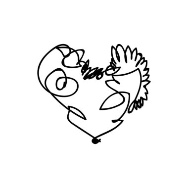 vektör karalama hattı kalp sanat