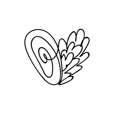 vektör karalama hattı kalp sanat