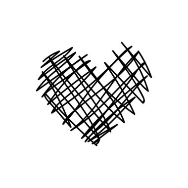 vector scribble line heart art clipart