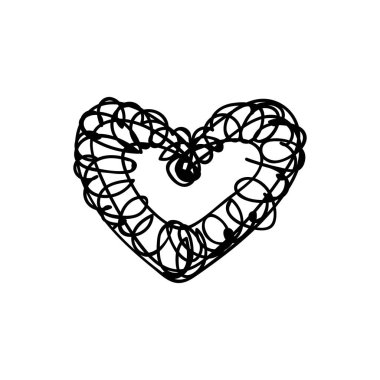 vektör karalama hattı kalp sanat