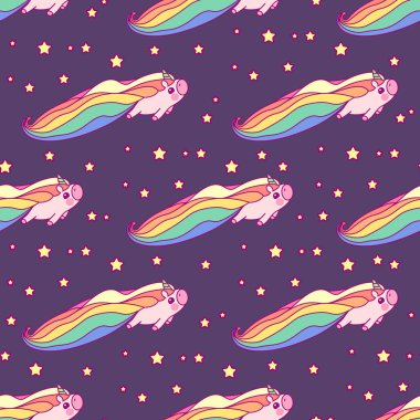 vektör tek boynuzlu at dikişsiz desen