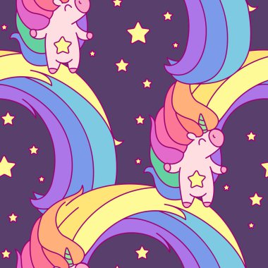 vektör tek boynuzlu at dikişsiz desen