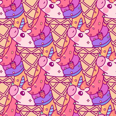 vektör tek boynuzlu at dikişsiz desen