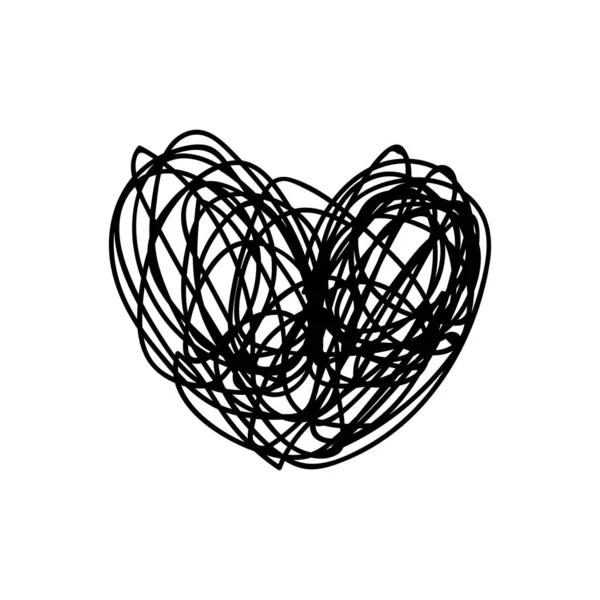 Vetor scribble linha coração arte —  Vetores de Stock