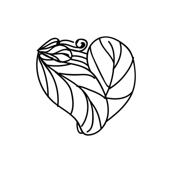 Vector scribble line heart art — Stock Vector