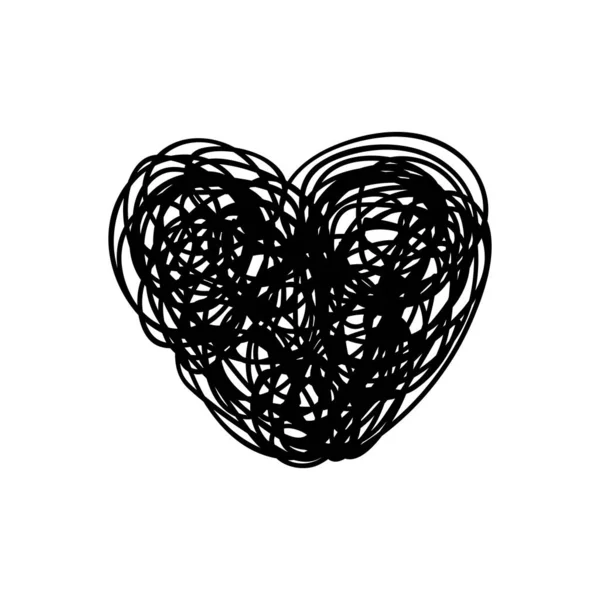 Vektör karalama hattı kalp sanat — Stok Vektör