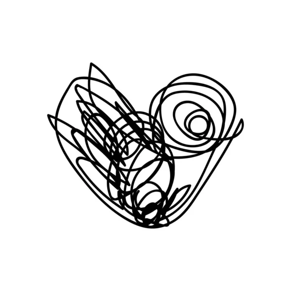 Διάνυσμα γραμμή σκαριτό καρδιά τέχνη — Διανυσματικό Αρχείο