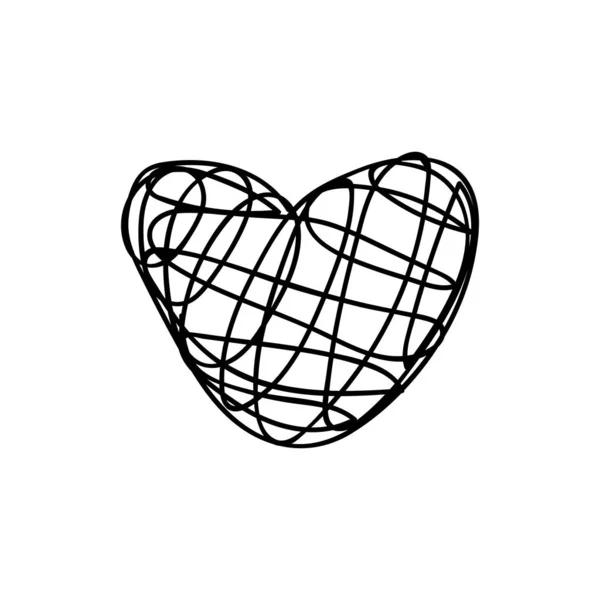 Vecteur gribouiller ligne coeur art — Image vectorielle