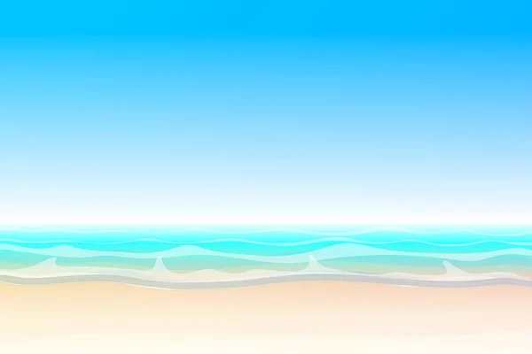 矢量夏季卡通海景，景观 — 图库矢量图片