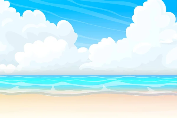 Vector verano dibujos animados paisajes marinos, paisaje — Vector de stock
