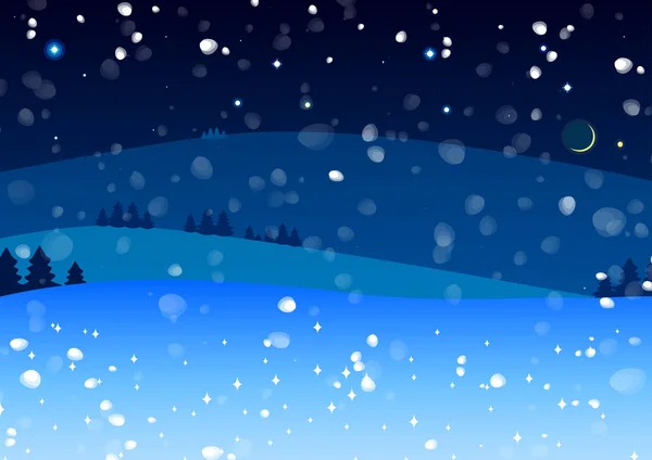 Vector cartoon paisagem de inverno — Vetor de Stock