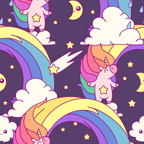 Vector unicorn seamless pattern — Stock Vector