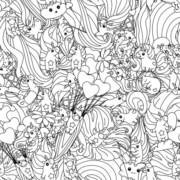 Vecteur licorne motif coloriage page — Image vectorielle