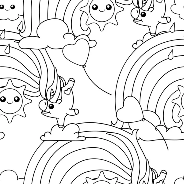 Vector unicornio patrón para colorear página — Vector de stock