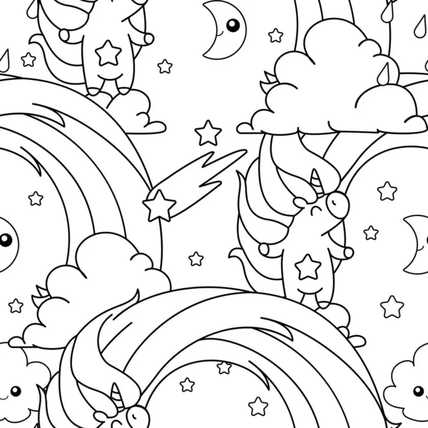 Vector unicornio patrón para colorear página — Vector de stock