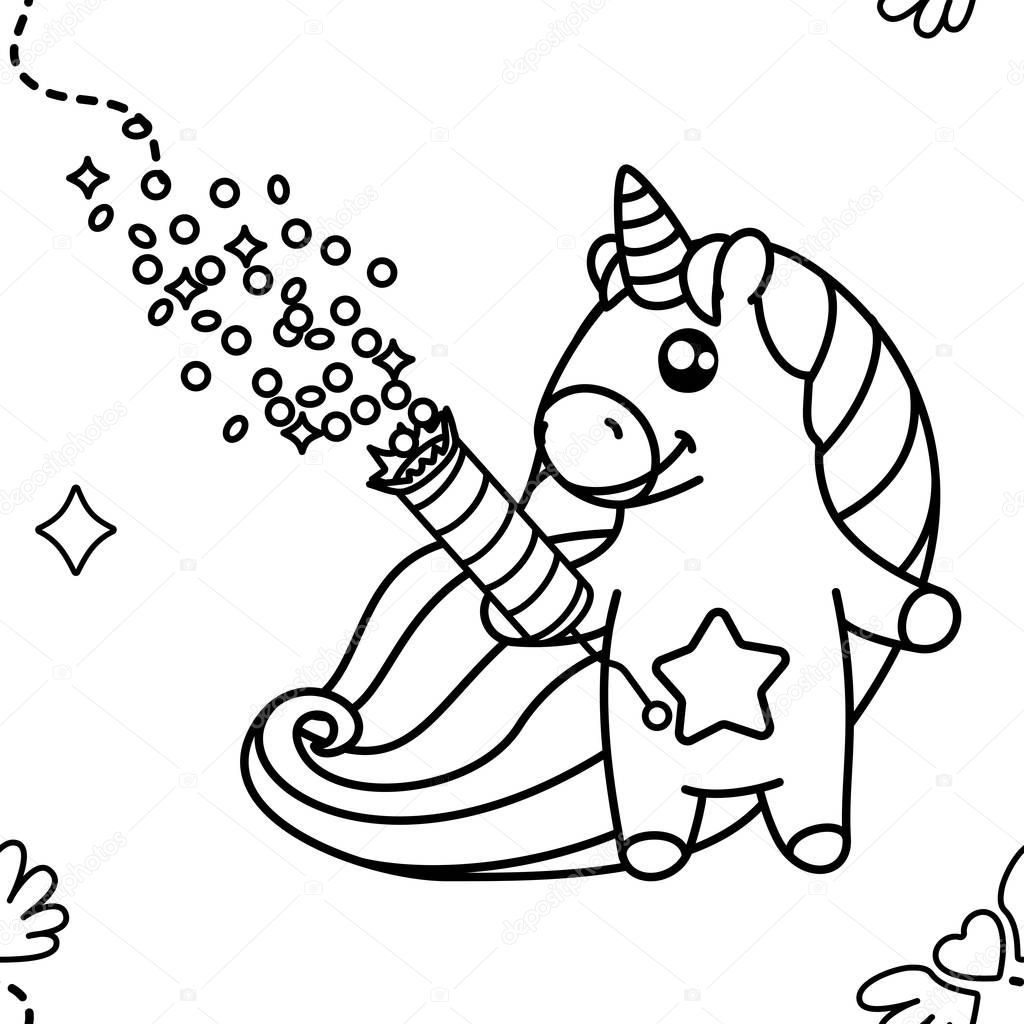 vector unicorn pattern coloring page