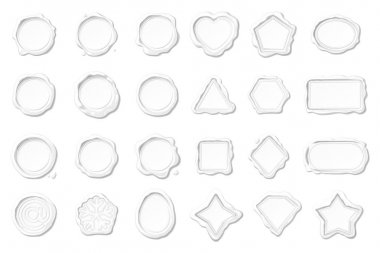 vektör beyaz balmumu mühür pulları seti