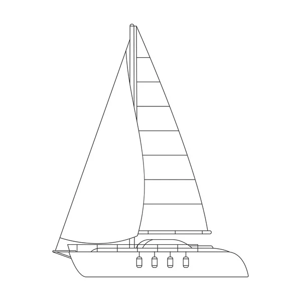 Vector yate clip arte, velero — Vector de stock