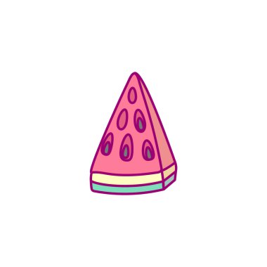 Vektör el çizimi tatlı meyve tokası sanatı. karpuz
