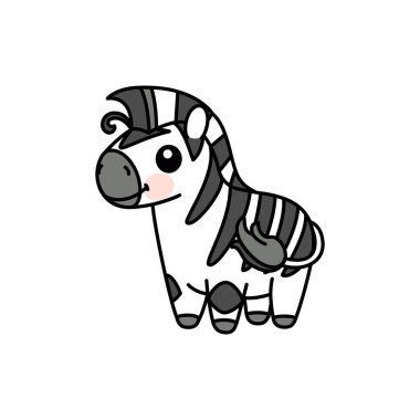 Vektör Scandi çizgili bebek zebra. Sevimli hayvan.