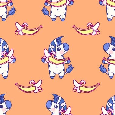 vektör şirin zebra dikişsiz klip sanatı