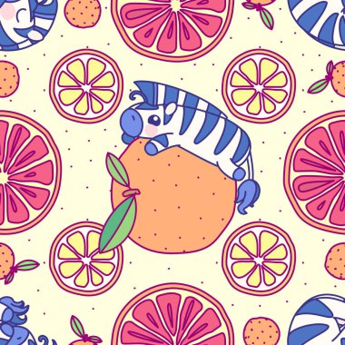 Vector cute zebra seamless pattern clip art vector