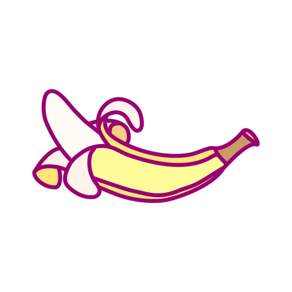 Vettore Mano Disegnato Carino Frutta Clip Art Banana — Vettoriale Stock