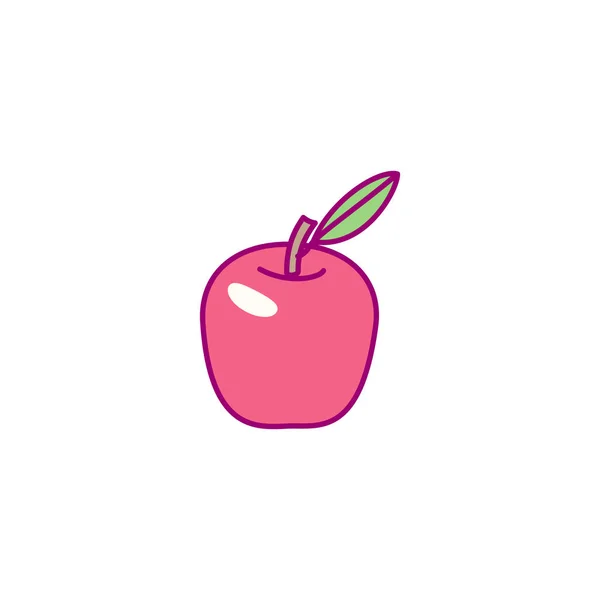Vector Dibujado Mano Lindo Clip Frutas Arte Manzana — Vector de stock