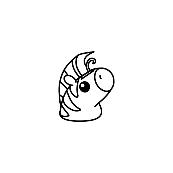 Vettoriale Carino Bambino Zebra Bambini Colorare Libro Pagina — Vettoriale Stock