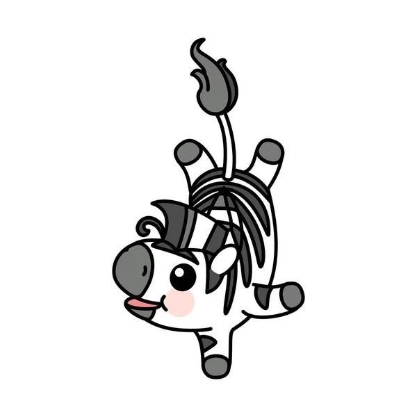 ベクトル スキャンディ ストライプ ベビー ゼブラ かわいい動物 — ストックベクタ