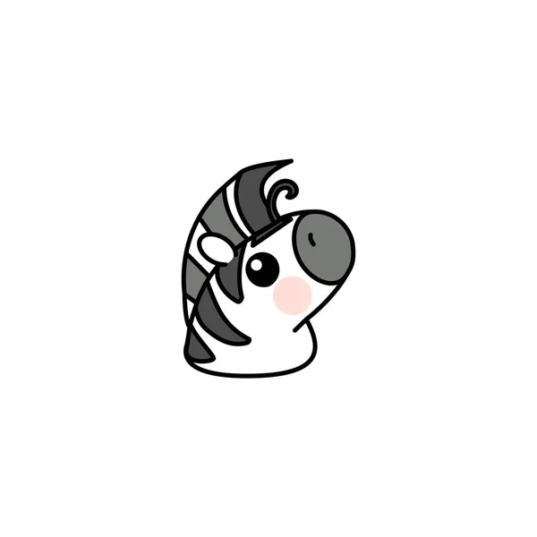 Vector Scandi Striped Baby Zebra Cute Animal — Stock Vector
