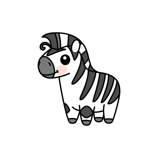 Vektorová Scandi Pruhovaná Dětská Zebra Roztomilé Zvíře — Stockový vektor