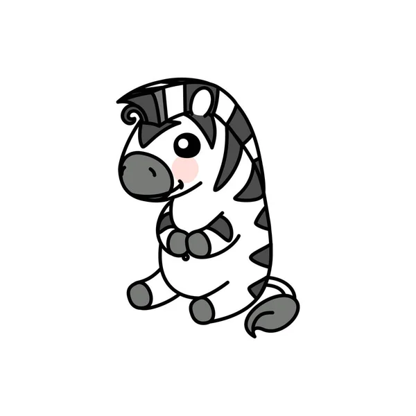 Vektör Scandi Çizgili Bebek Zebra Sevimli Hayvan — Stok Vektör