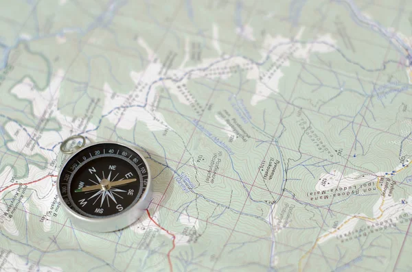 Analog Kompass Papperskartan — Stockfoto