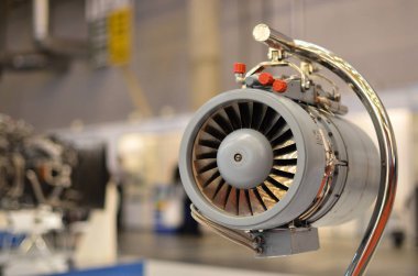 turboreactive aviation engine on stand clipart