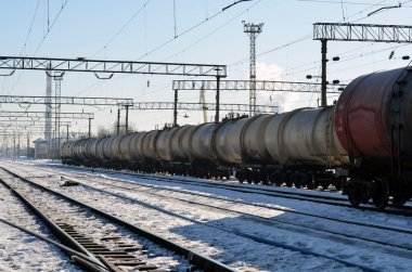 Demiryolu tank arabalar kışın