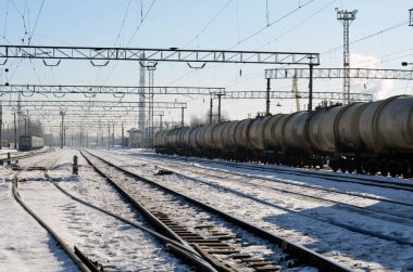 Demiryolu tank arabalar kışın