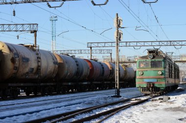 Demiryolu tank arabalar kışın