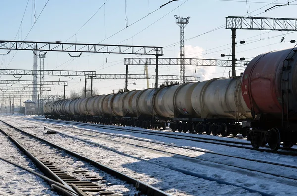 Demiryolu tank arabalar kışın