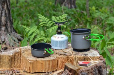 kamp sobası kiti bulanıklık arka plan