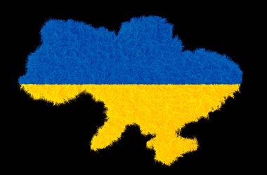 Ukrayna haritası Ukrayna bayrağı doku buğday siyah arka plan renkleri