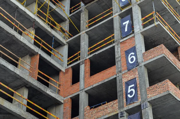 Construcción Apartamentos Con Números Pisos —  Fotos de Stock