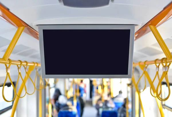 Moniteur Publicité Intérieure Dans Les Transports Commun Ville — Photo